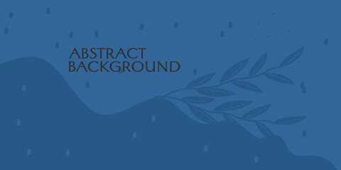 Fototapeta na wymiar blue cover design with leaf silhouette elements. design for banner, poster, website