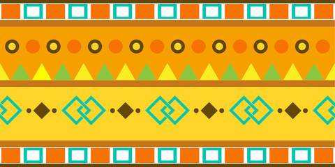 Seamless pattern with circle, square and triangle. Design for wall decoration, postcard, poster, brochure, shirt, etc.