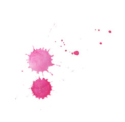 Fototapeta na wymiar Pink splashes of paint. Paint brush watercolor stains.
