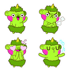 Cute Ogre Doodle Sticker, Goblin, Troll, Orc Illustration