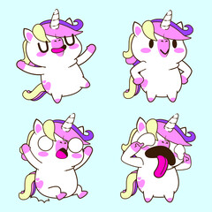 Cute Unicorn Doodle Sticker, Unicorn Illustration