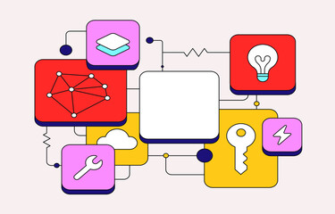 Images are designed based on concepts. Systems. Vector-designed images.