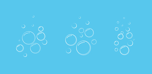 Underwater sparkling oxygen bubbles. Soap bubbles. foam shampoo. Vector illustration