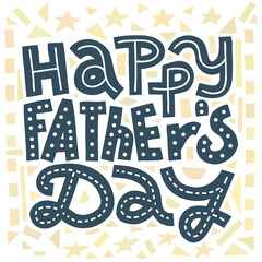 Happy Fathers Day card, square, with yellow or golden background.