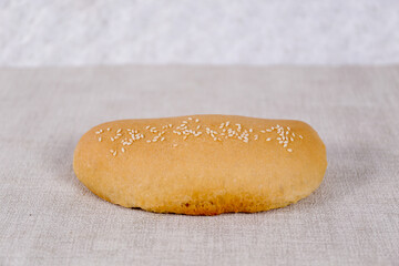 Milk Plain Long John buns bread with copy space for text	
