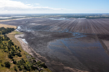 flood waters on farm land between Condamine and Miles in central Queensland , Australia.