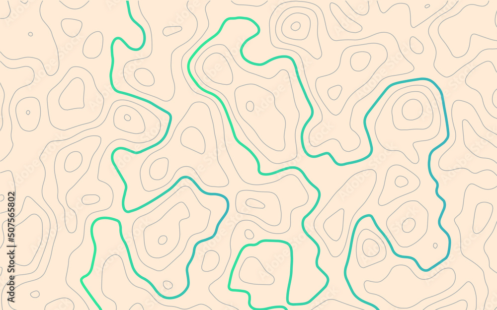 Poster geographic topographic map. retro topography map background for horizontal banner.
