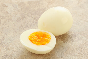 Boiled chicken egg for breakfast