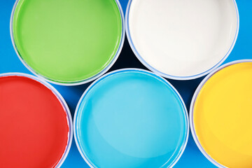 Texture paint cans and paint brushes and how to choose the perfect interior paint color and good for health