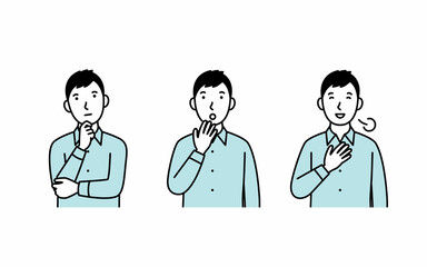 表情のバリエーションイラスト（男性）