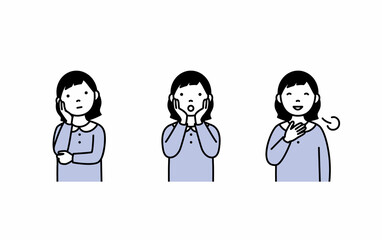 表情のバリエーションイラスト（女の子）