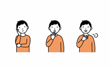 表情のバリエーションイラスト（男の子）