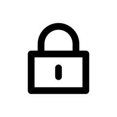 Simple lock icon, Vector line icon on white background.