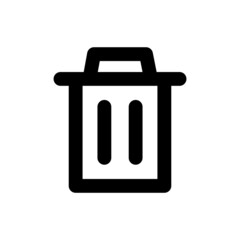 Simple trash icon, Vector line icon on white background.