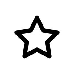 Simple star icon, Vector line icon on white background.