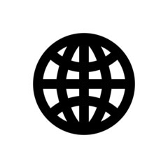 Simple globe icon, Vector line icon on white background.