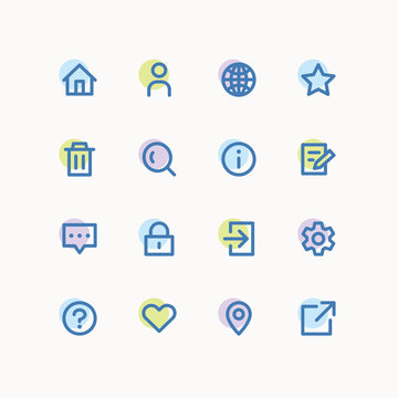Basic web icon set, icons for UI design