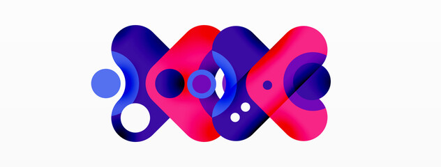 Creative geometric wallpaper. Minimal bubble arrow and circle abstract background. Techno business template for wallpaper, banner, background or landing