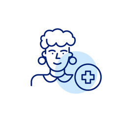 Healthcare specialist avatar. Pixel perfect, editable stroke line art icon