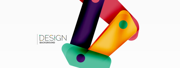 Tech minimal geometric wallpaper. Creative abstract background. Ribbon style stripes vector illustration for wallpaper banner background or landing page