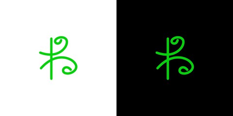 Natural and unique letter K initials logo design