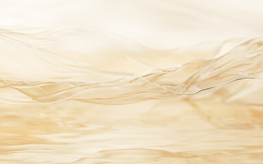 Flowing transparent cloth on water surface, 3d rendering.