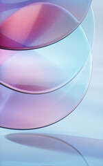 Curve glass with light illuminated, 3d rendering.