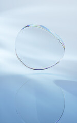 Curve glass with light illuminated, 3d rendering.