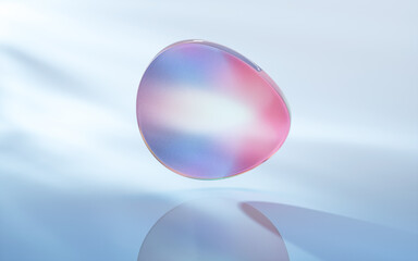 Curve glass with light illuminated, 3d rendering.