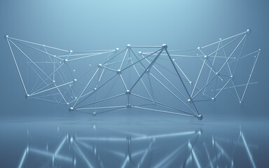 Geometry structure with fog scene, 3d rendering.