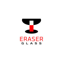 eraser glass clever logo design