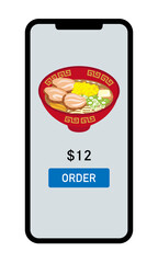 Miso ramen noodle - Purchase screen of the food ordering application