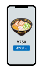 醤油ラーメン - フードデリバリーアプリ　注文画面
