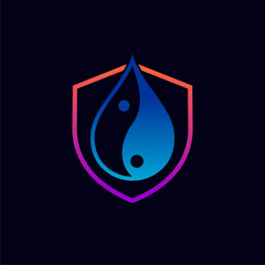 water drop with balance symbol concept