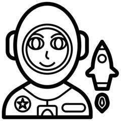 Astronaut line icon,linear,outline,graphic,illustration