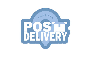 Postal delivery logo. Cartoon style. Vector illustration. Isolated.