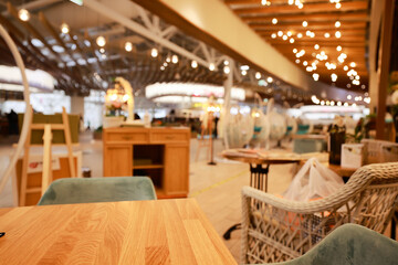 restaurant interior blurred background room serving
