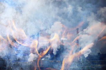 fire industrial conflagration abstract factory background