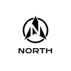 North navigation logo design template