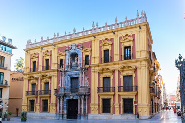 Fototapeta na wymiar unique buildings of the historic city center in Malaga