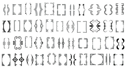 Set Black Simple Line Collection Different Doodle Brackets, Parentheses, Braces Elements Vector Design Style Sketch Isolated Illustration For Banner