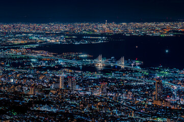 Obraz premium 摩耶山掬星台からの夜景