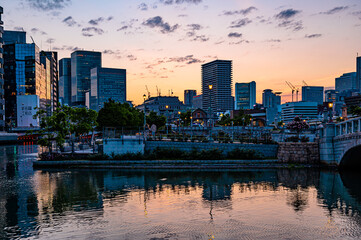 大阪中之島の夕景