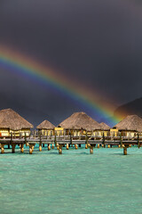 Bora Bora South sea Multicolored rainbow Overwater bungalows
