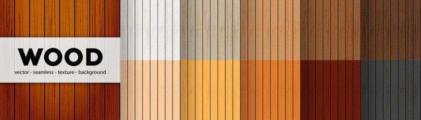 Set of Wood texture seamless pattern, vector illustration - 507581808