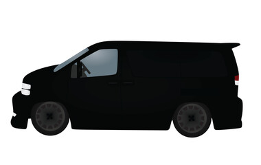 Obraz na płótnie Canvas Black van. side view. vector illustration