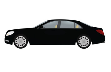 Black elegant car. vector illustration