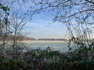 Delft, the netherlands, winter landscape, frost, ice, 