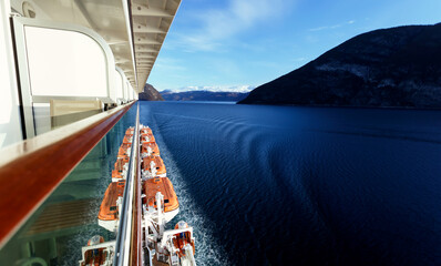 Norway scenic view from on board balcony cabin
