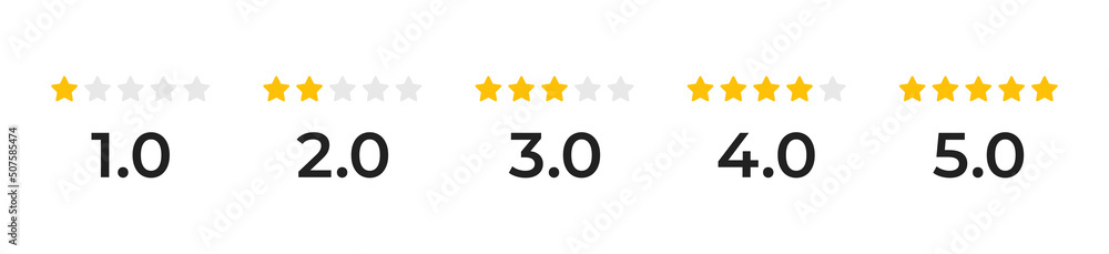Poster feedback rating concept from one to five stars icon. vector illustration customer review and satisfa